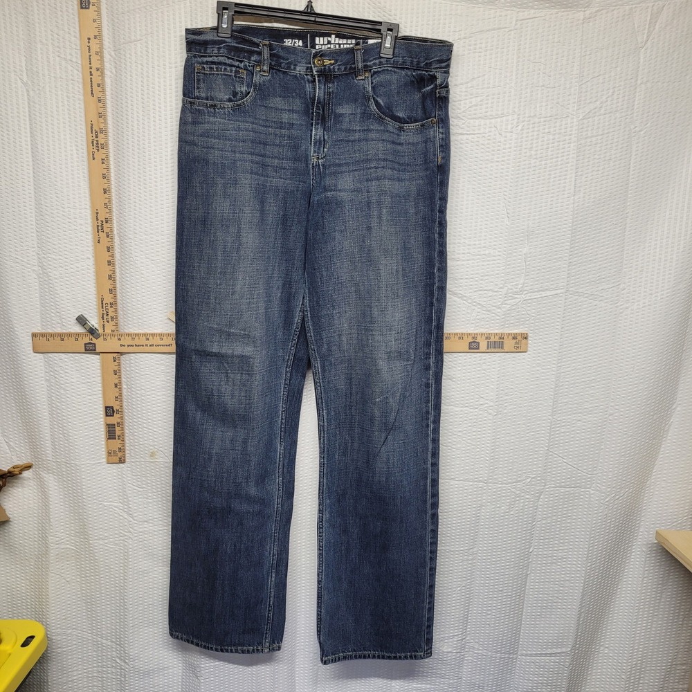 Urban Pipeline Mens Straight Leg Jeans Medium Wash Denim 32x34 Classic Fit